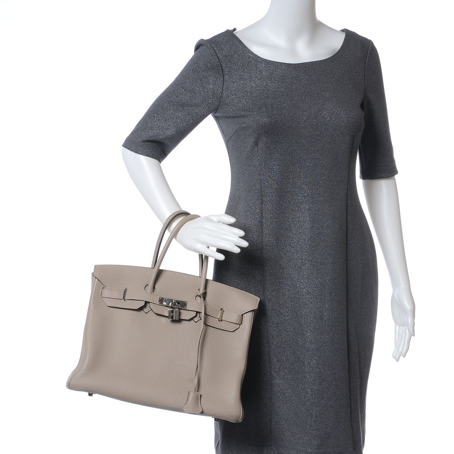 Taurillon Clemence Birkin 35 Gris Tourterelle