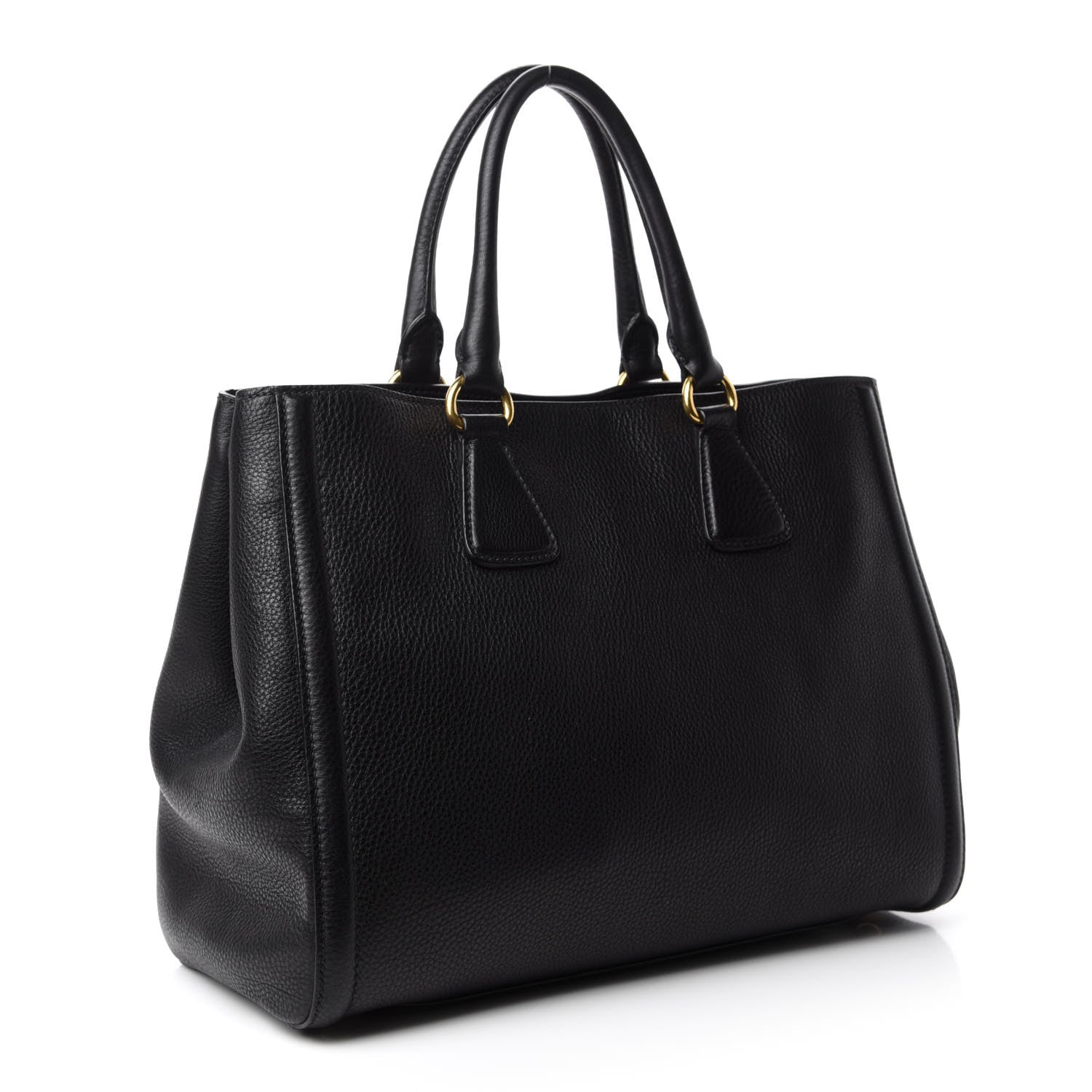 Prada Vitello Daino Large Tote Black 3 of 11