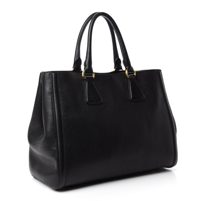 Prada Vitello Daino Large Tote Black 3 of 11