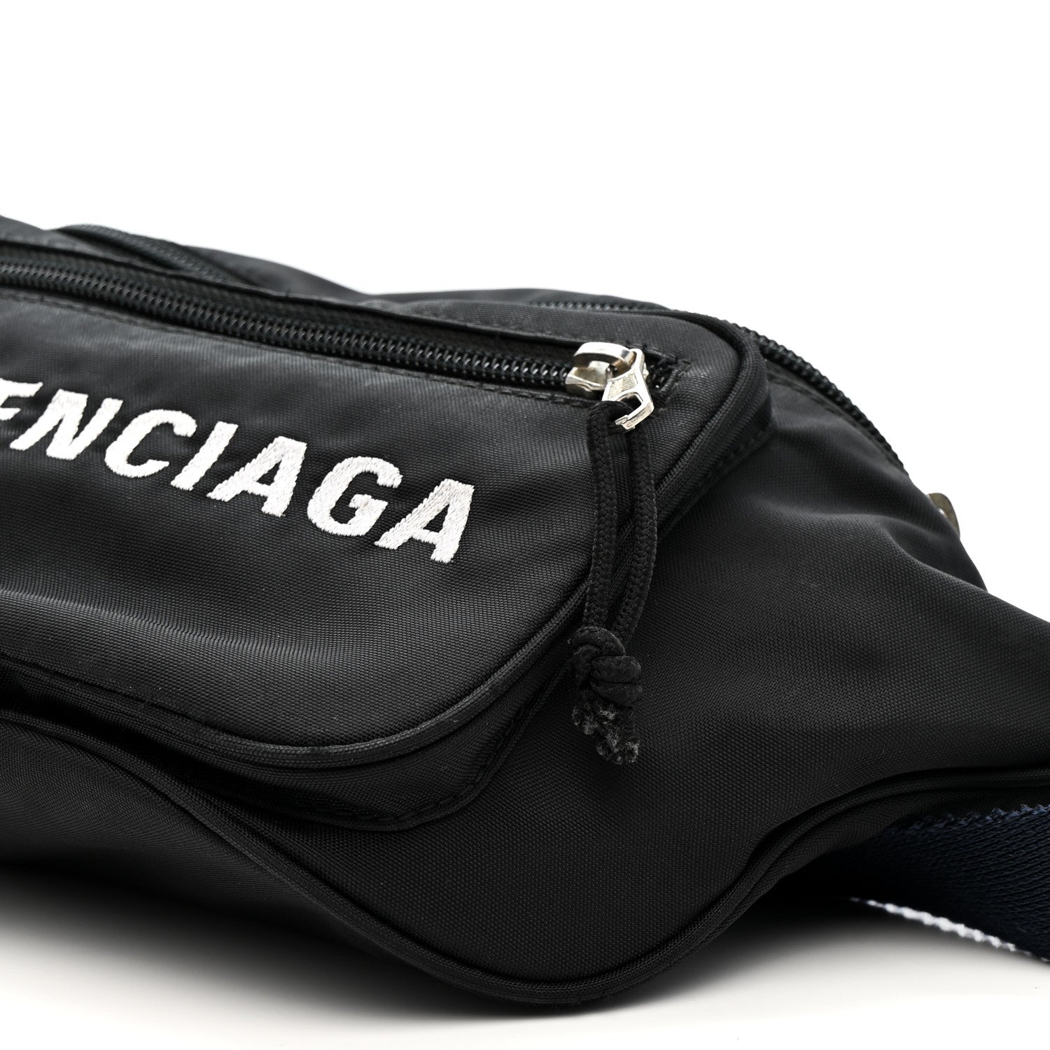 Balenciaga Recycled Sport Nylon Logo Embroidered Wheel Beltpack Black 10 of 14