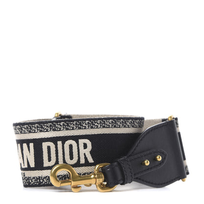 Christian Dior Canvas Embroidered Shoulder Strap Blue 1 of 5