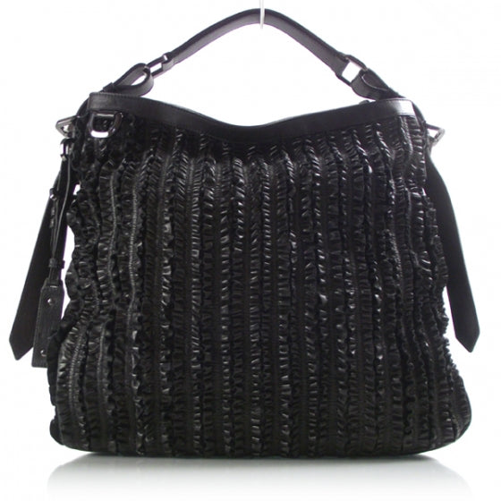 Burberry Ruched Ribbon Tote Black 1 of 9