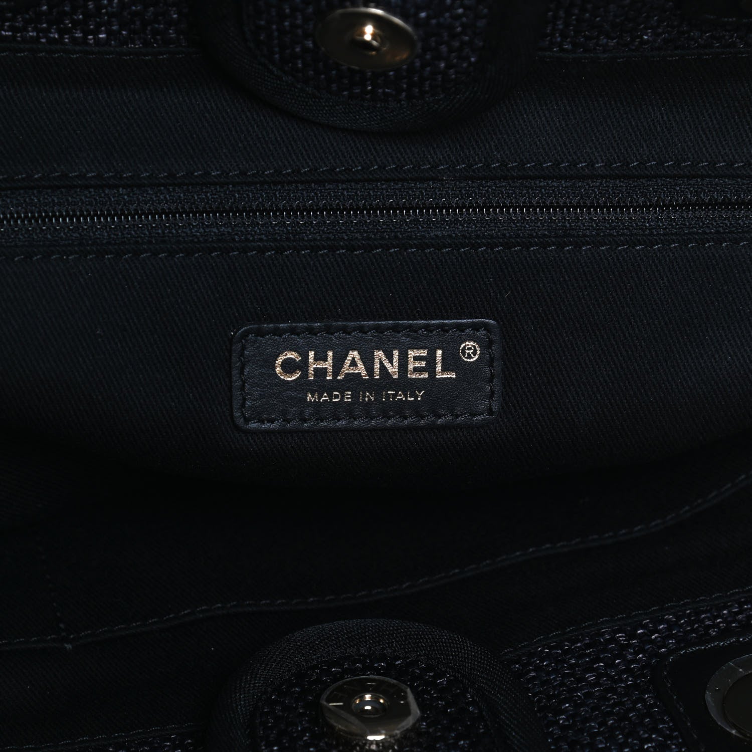 Chanel Woven Straw Raffia Small Deauville Tote Black 6 of 12