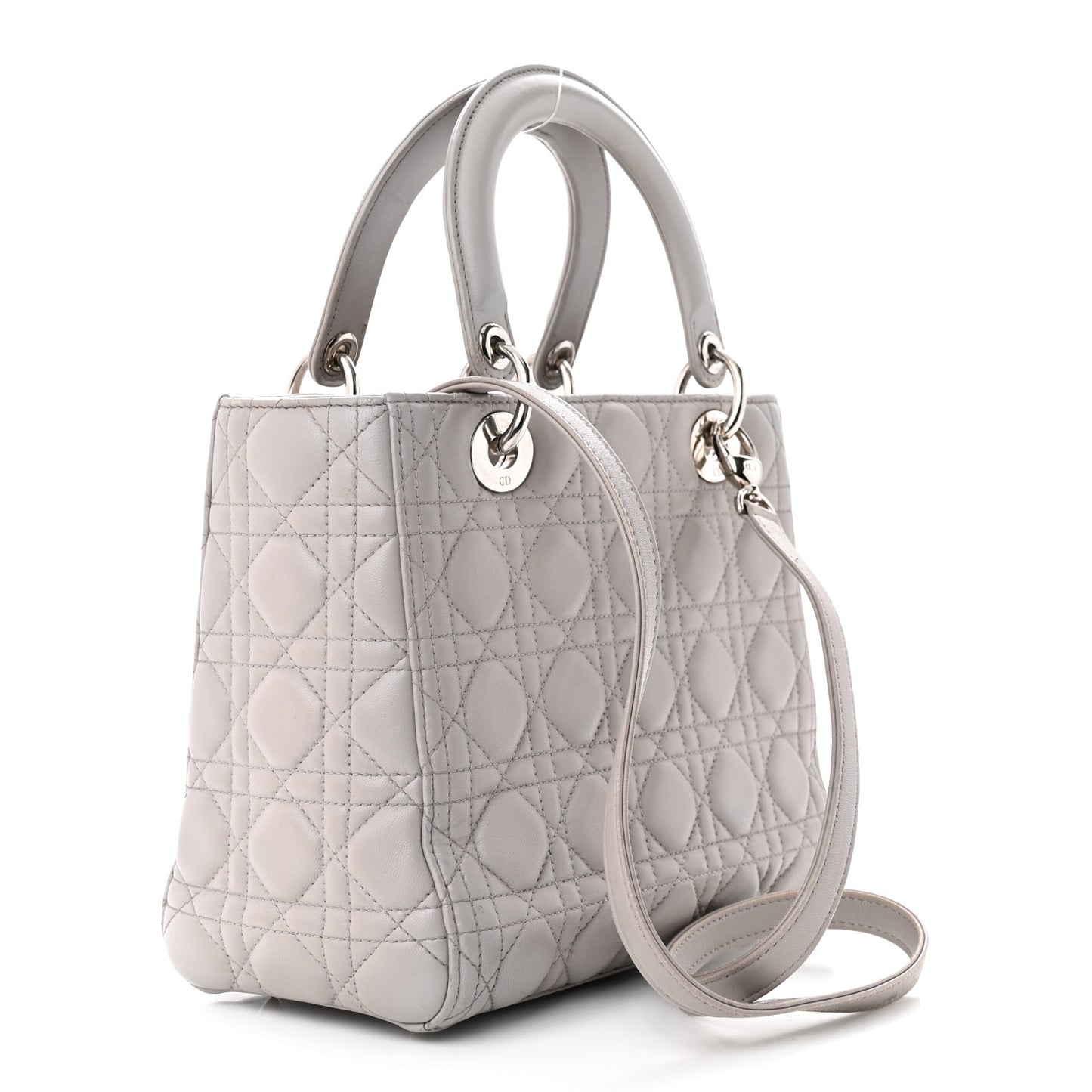 Lambskin Cannage Medium Lady Dior Grey