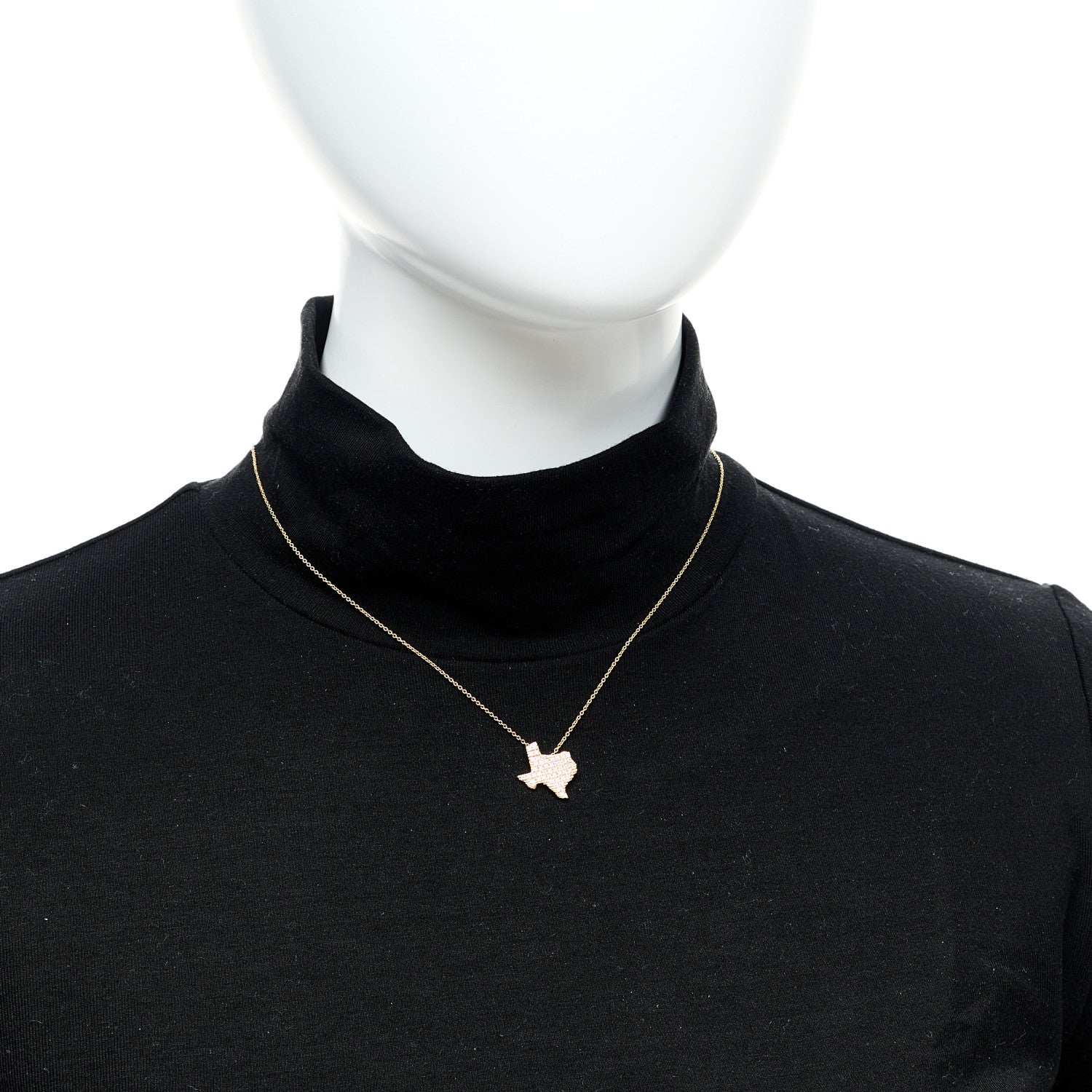 Roberto Coin 18K Yellow Gold Diamond Tiny Treasures Texas State Necklace 2 of 6
