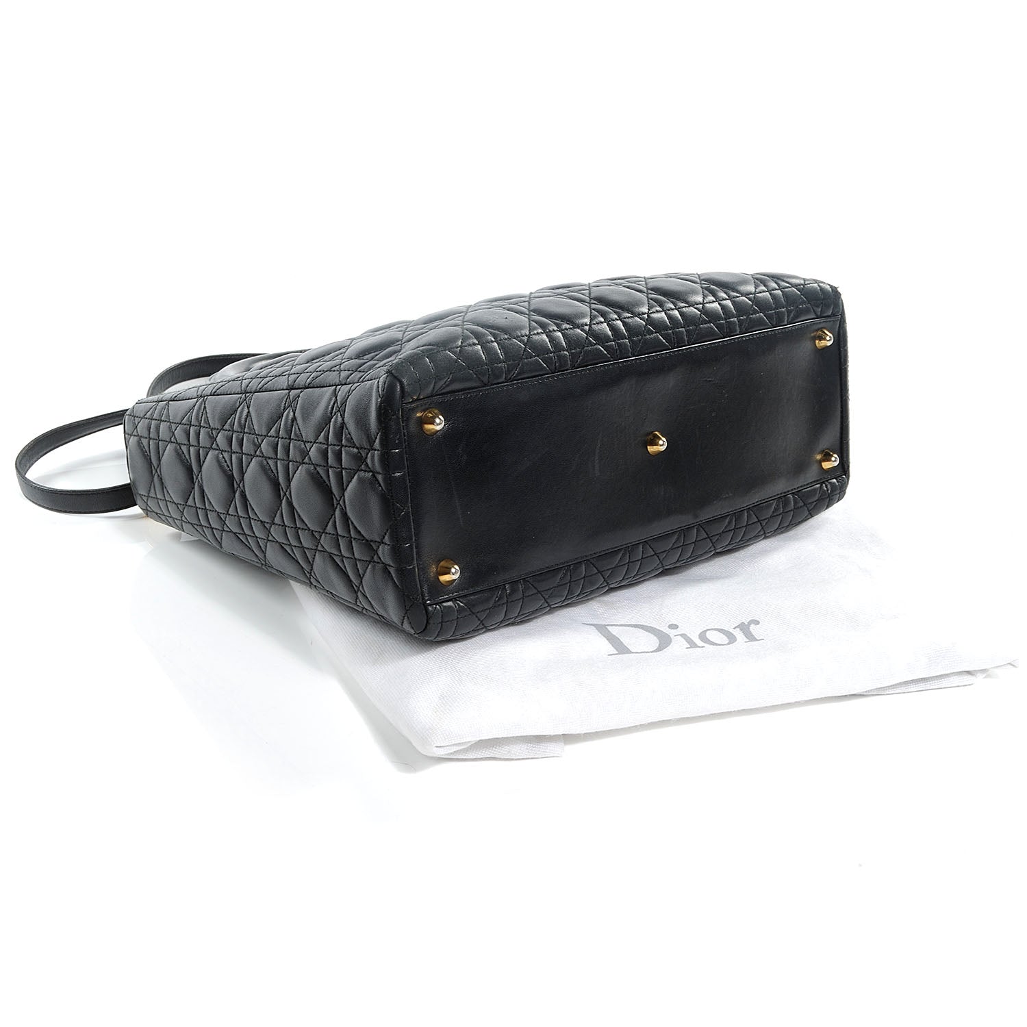 Christian Dior CHRISTIAN DIOR Lambskin Cannage Large Lady Dior Black 4 of 10