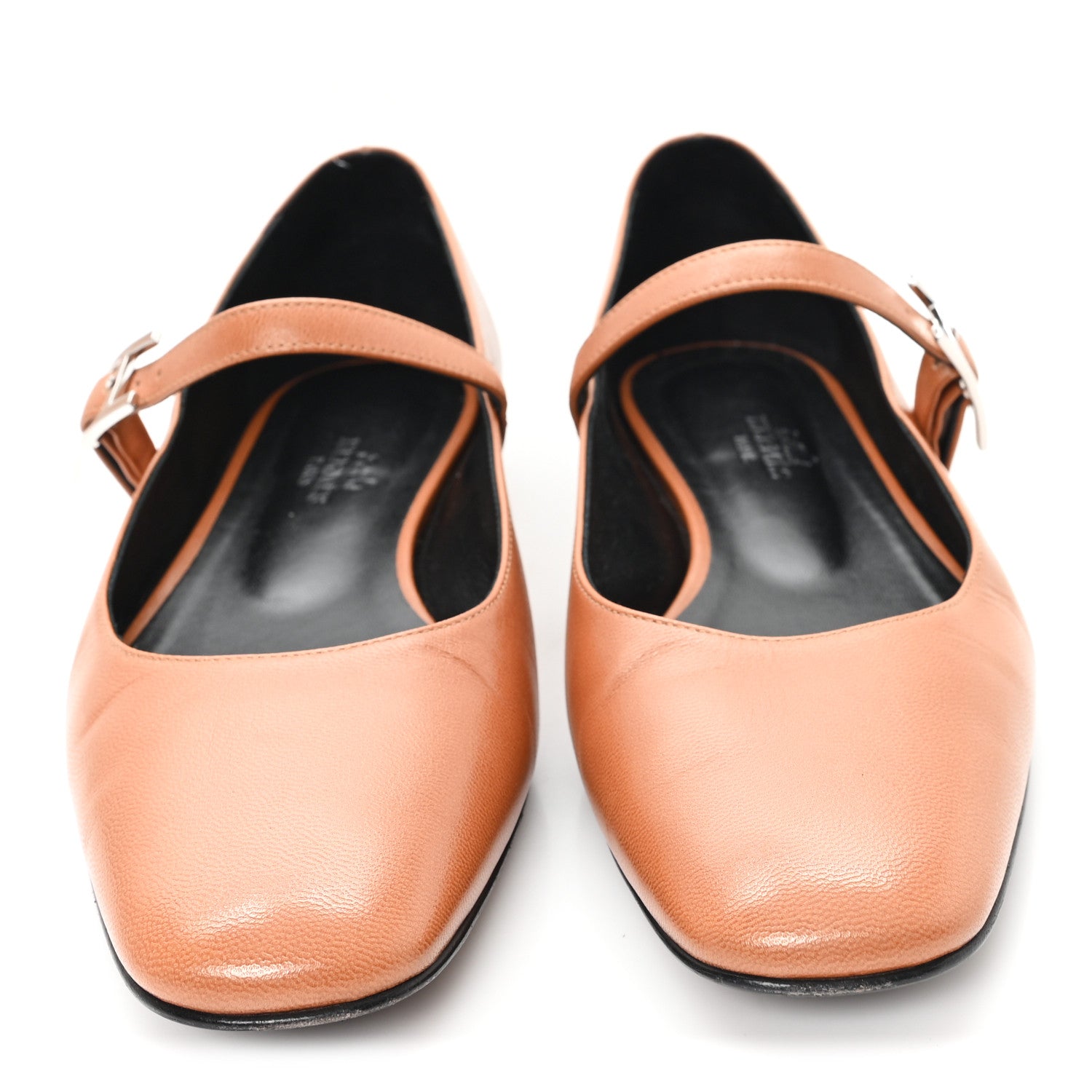 Hermes Goatskin Jane Ballet Flats 37 Marron Alezan 3 of 9
