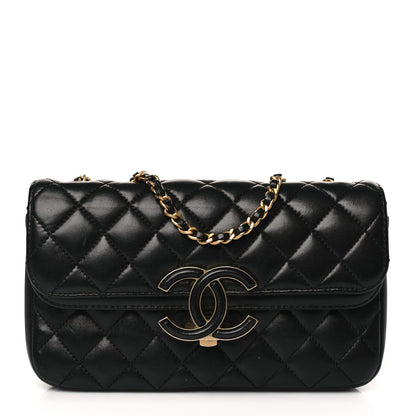 Chanel Lambskin Quilted Small CC Chic Flap Black 1 of 10