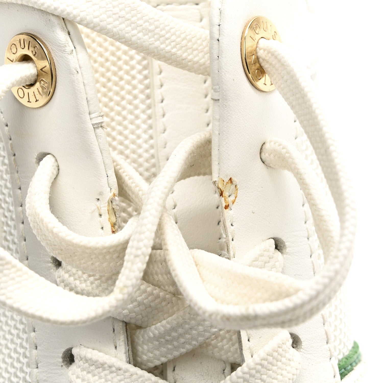 Louis Vuitton Calfskin Monogram Run Away Sneakers 37 White Green 12 of 12