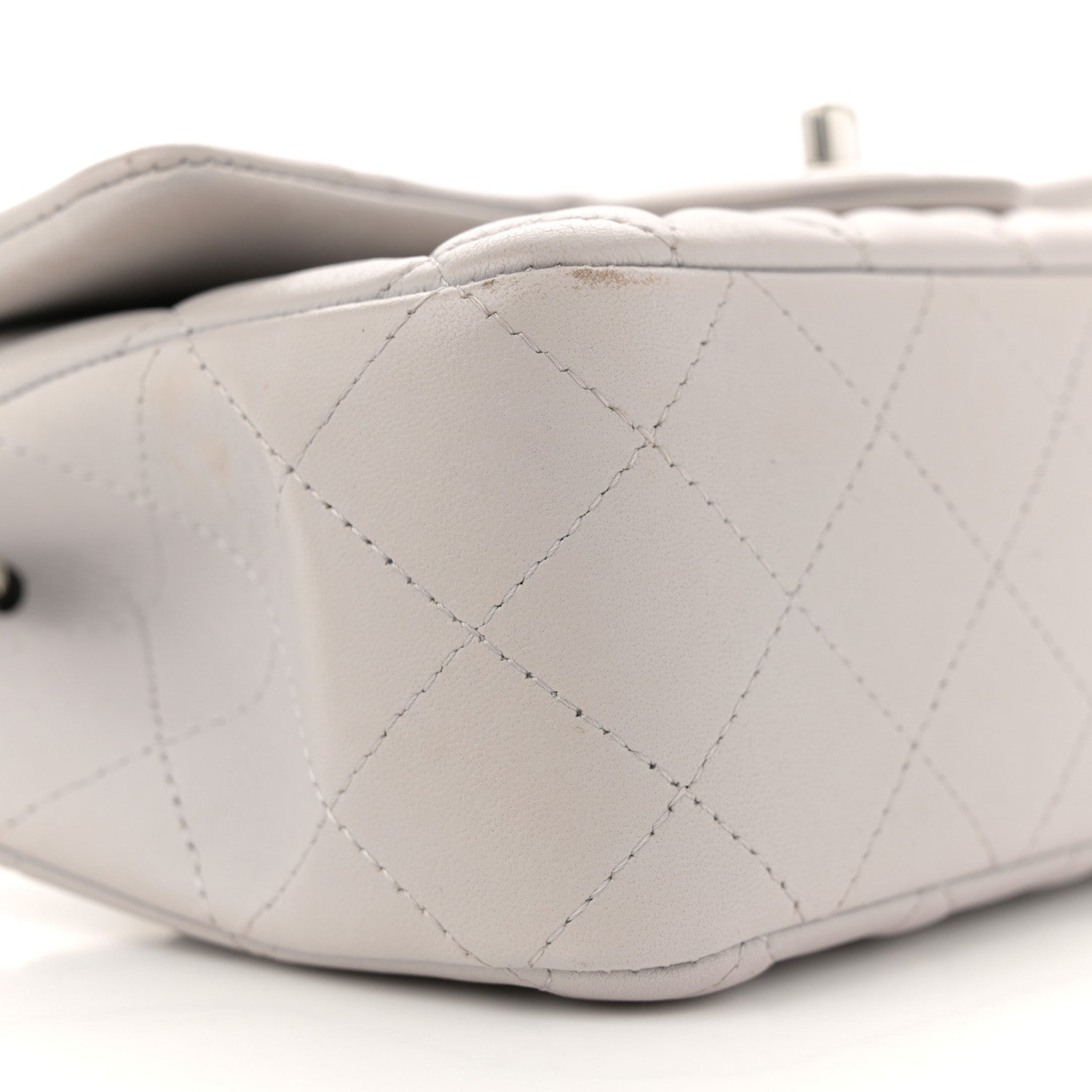 Chanel Lambskin Quilted Mini Rectangular Flap Grey 9 of 12
