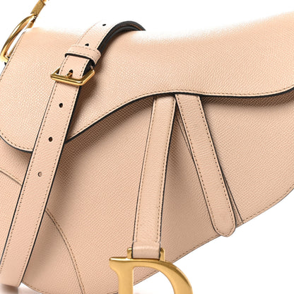 Christian Dior Grained Calfskin Saddle Bag With Strap Beige 8 of 13