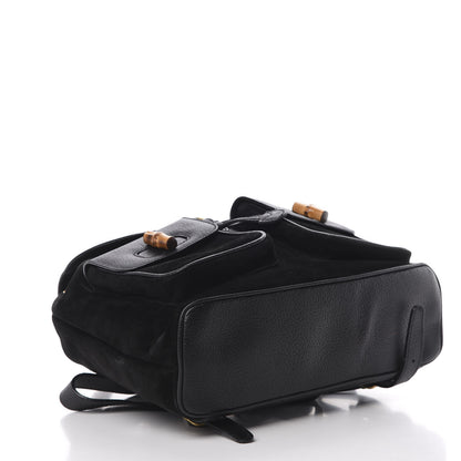 Gucci Suede Bamboo Backpack Black 3 of 14