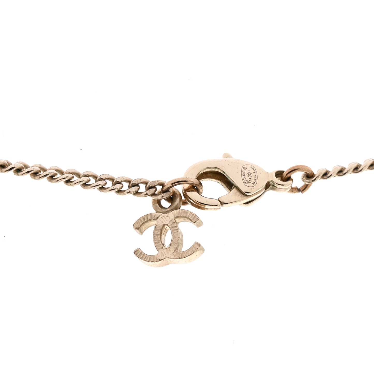 Baguette Crystal CC Necklace Gold