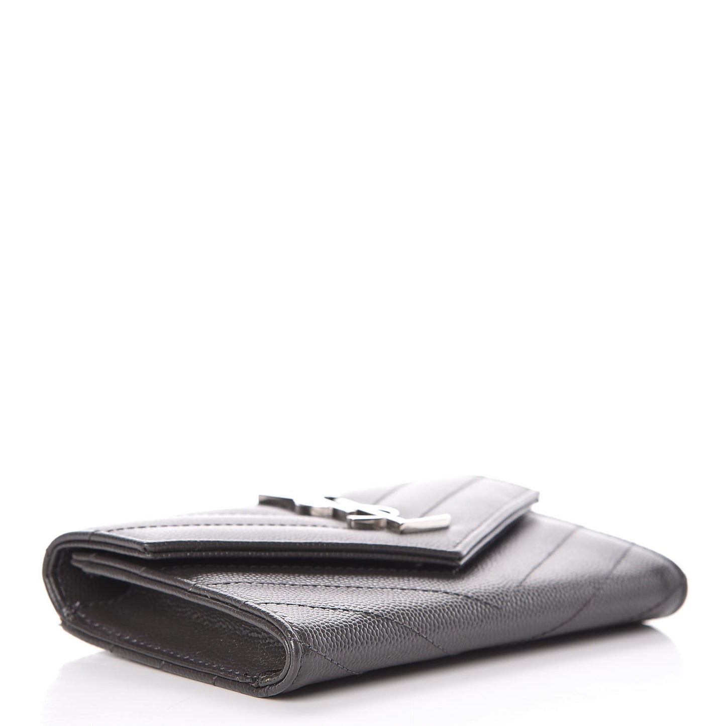 Grain De Poudre Matelasse Chevron Small Monogram Envelope Wallet Earth
