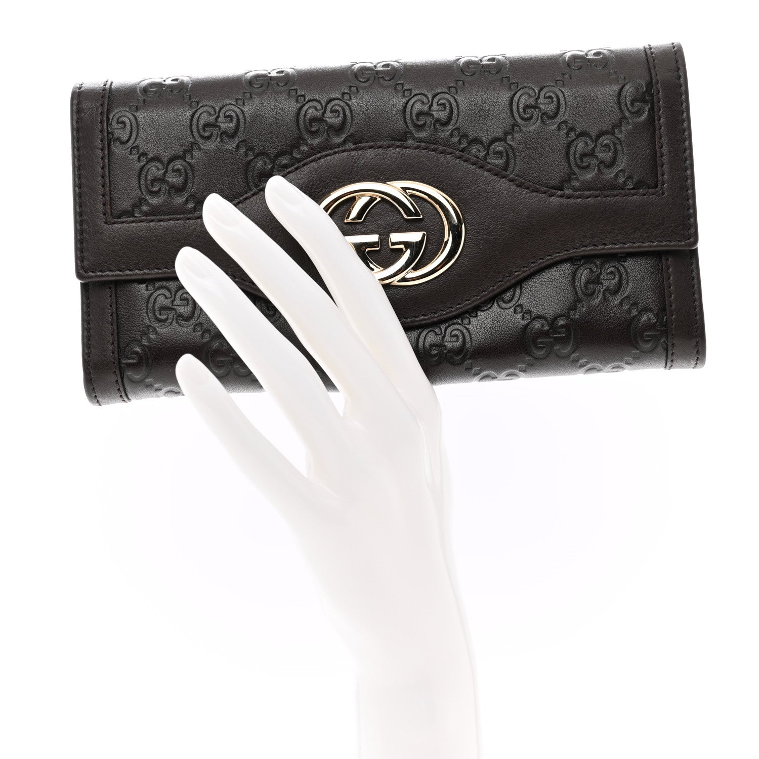 Gucci Guccissima Sukey Continental Wallet Chocolate 2 of 8