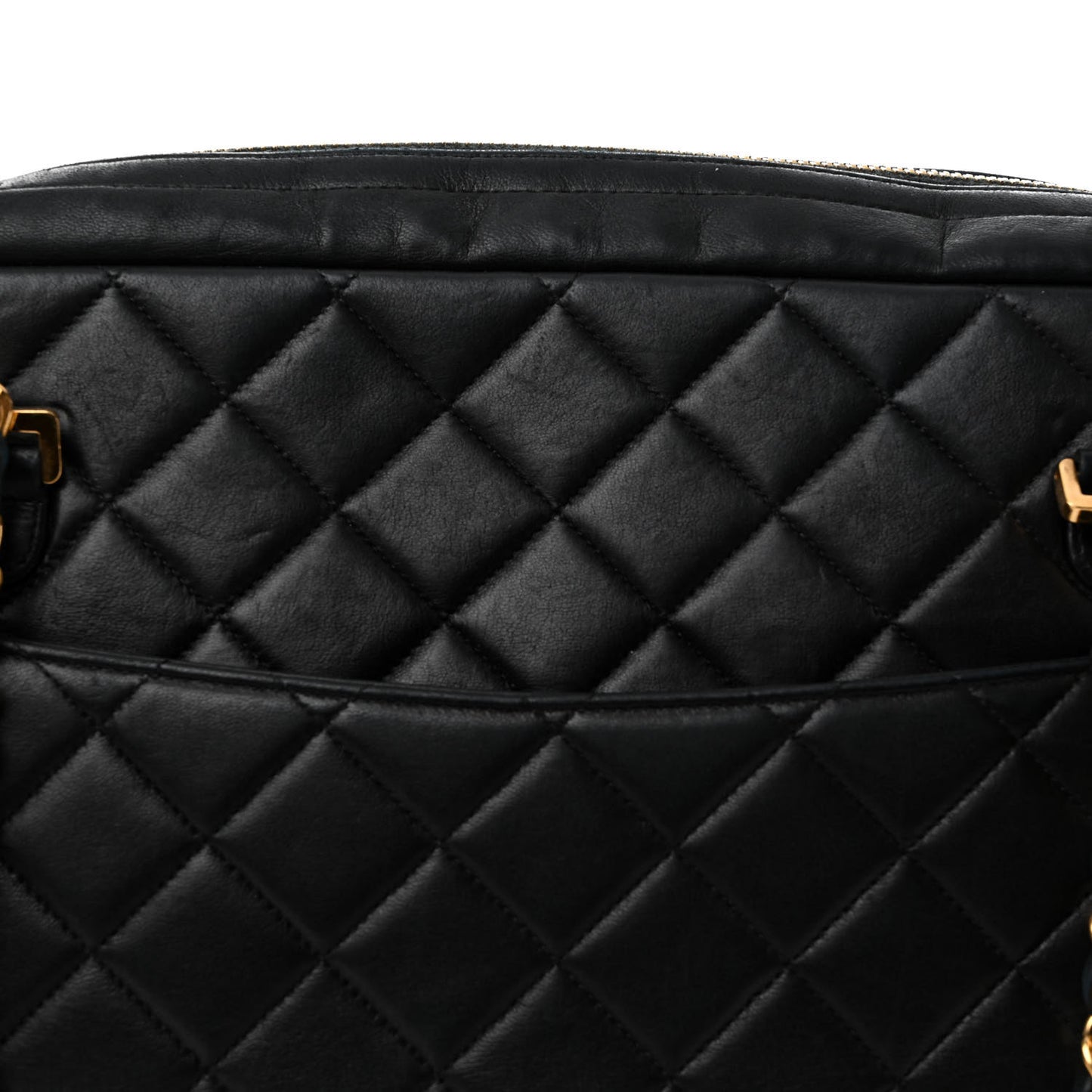 Lambskin Quilted Shoulder Bag Black