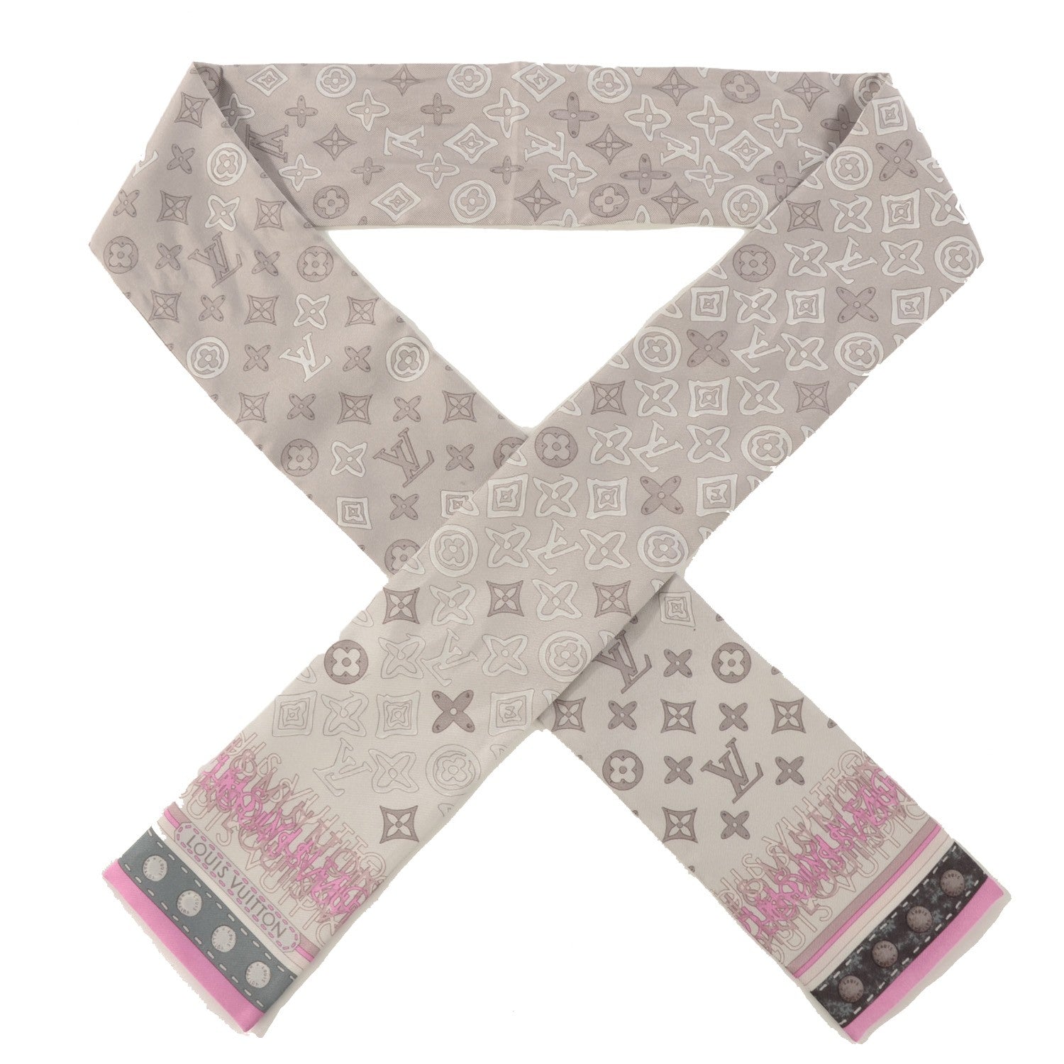 Louis Vuitton Silk Monogram Map Bandeau Pearl Pink 1 of 4