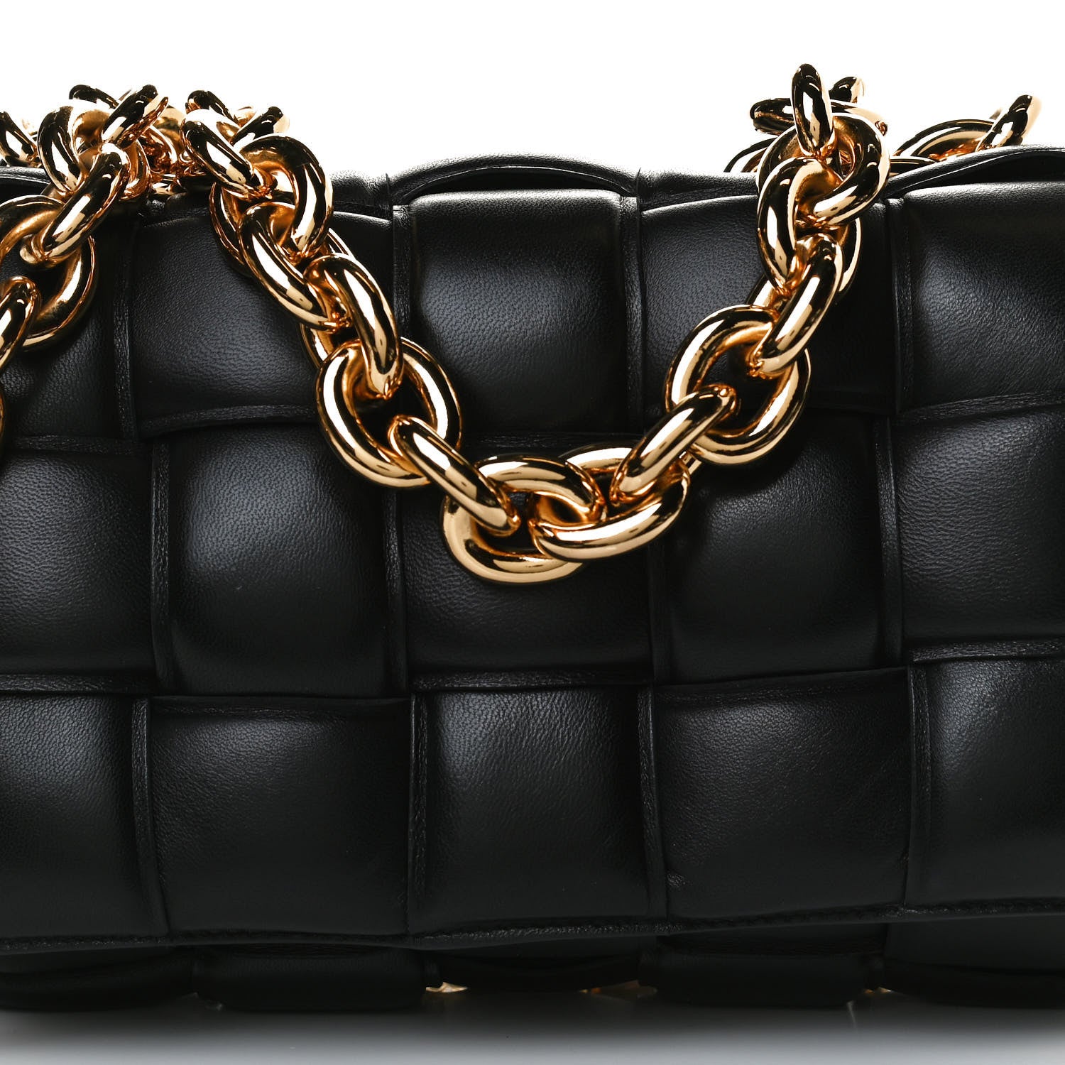 Bottega Veneta Lambskin Maxi Intreccio Padded Chain Cassette Crossbody Bag Black 11 of 12