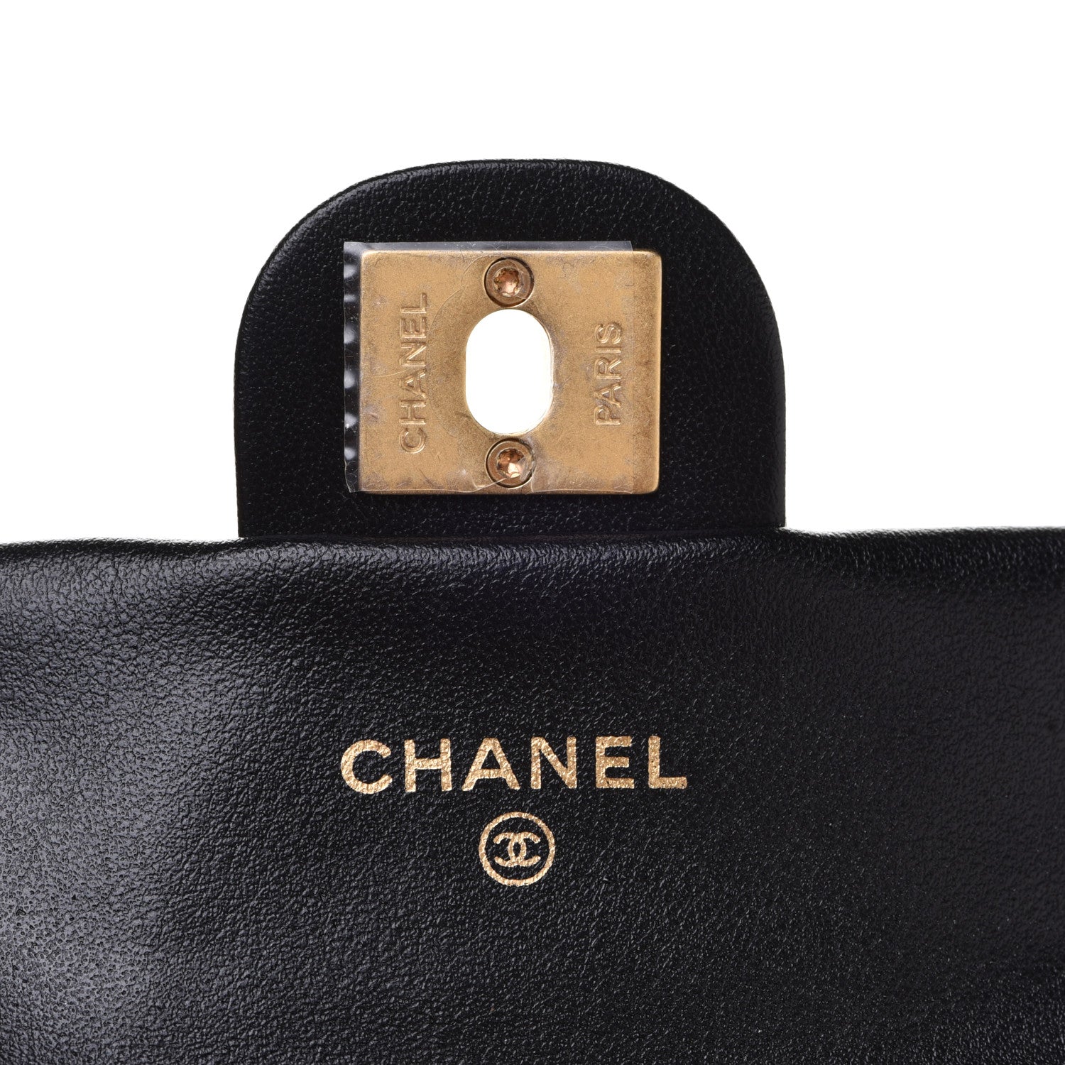 Chanel Calfskin Quilted Lady Handle Flap Card Holder With Chain Black 6 of 13