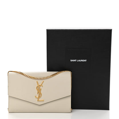 Saint Laurent Grain De Poudre Monogram Uptown Chain Wallet Crema Soft 11 of 11