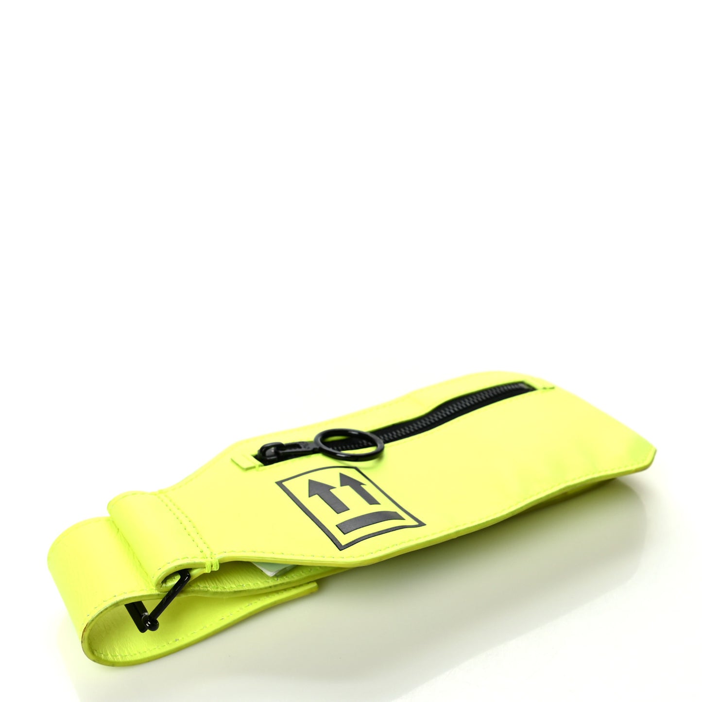 Calfskin Embossed Leg Pouch Fluo Yellow