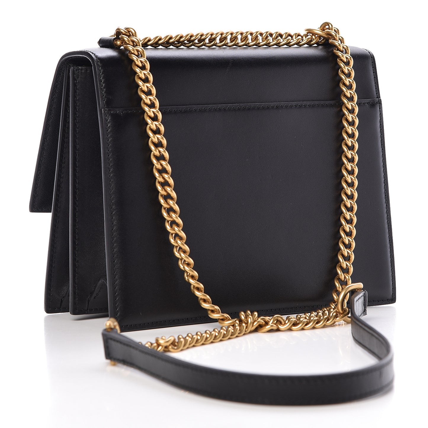 Box Calfskin S Sharp Chain Shoulder Bag Black