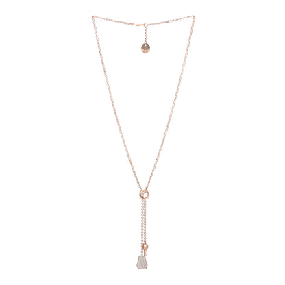 Hermes 18K Rose Gold Diamond PM Kelly Clochette Necklace 3 of 5