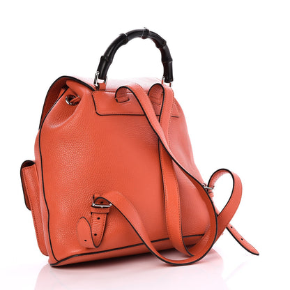 Gucci Cellarius Calfskin Medium Bamboo Backpack New Dark Orange 3 of 7