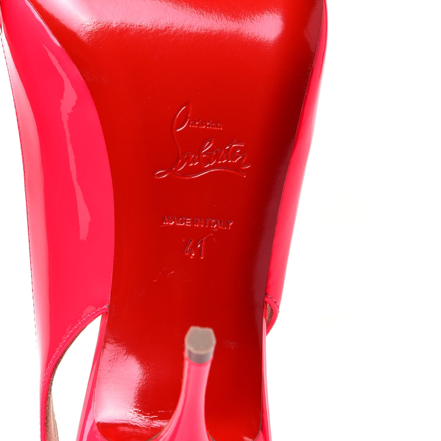 Christian Louboutin Patent Clare Sling 80 Pumps 41 Fluo Rose 9 of 11
