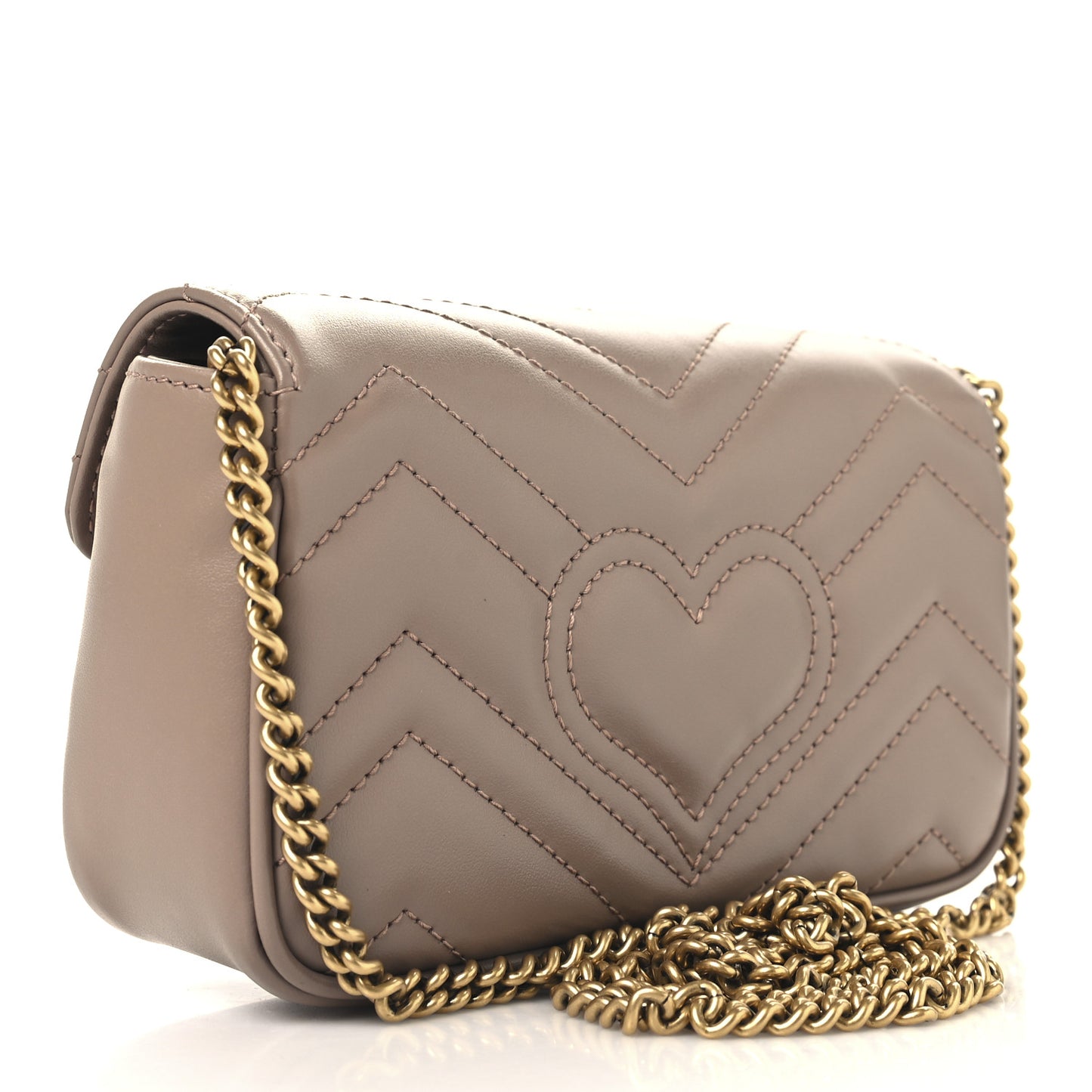 Calfskin Matelasse Super Mini GG Marmont Shoulder Bag Porcelain Rose
