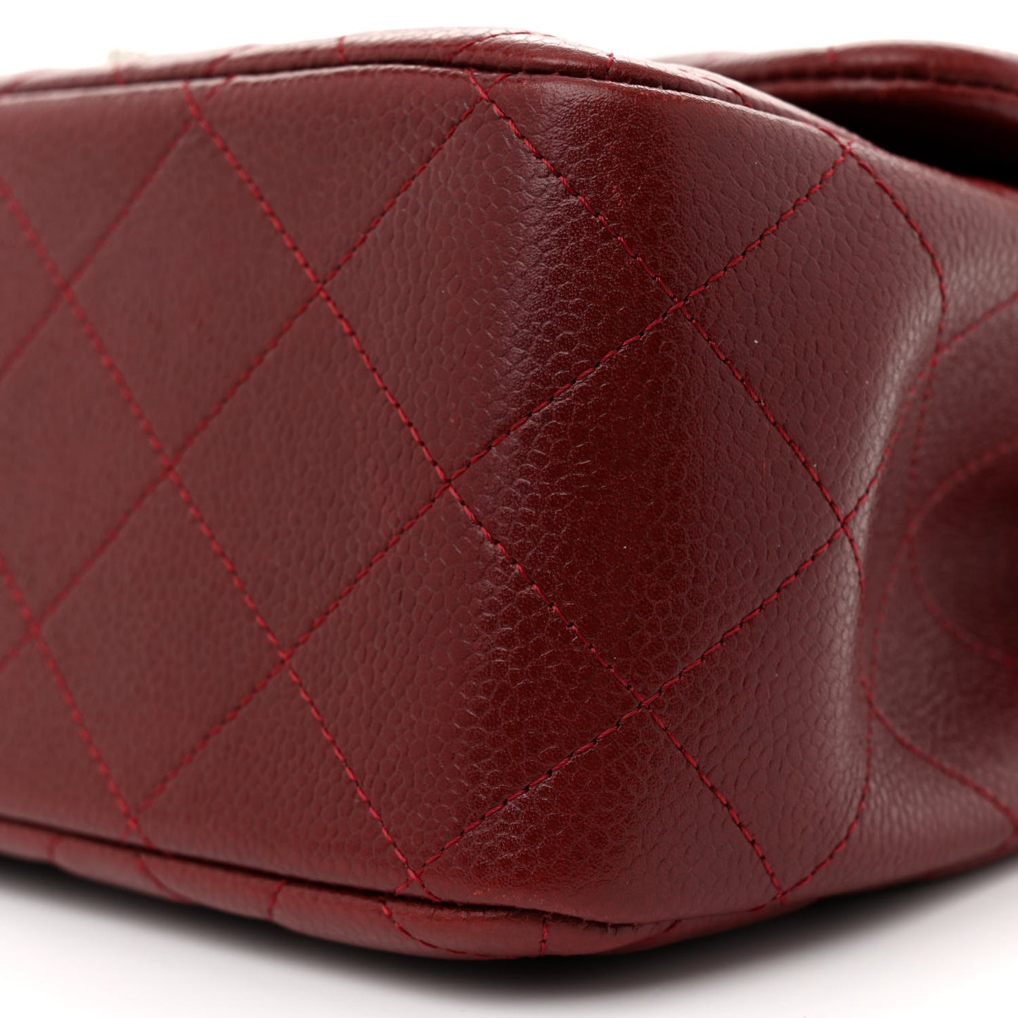 Caviar Quilted Jumbo Double Flap Dark Red