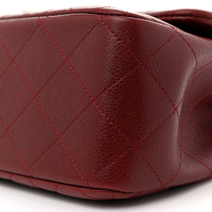 Chanel Caviar Quilted Jumbo Double Flap Dark Red 10 of 12