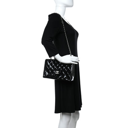 Chanel Patent Quilted Medium Single Flap Bag Black 2 of 9