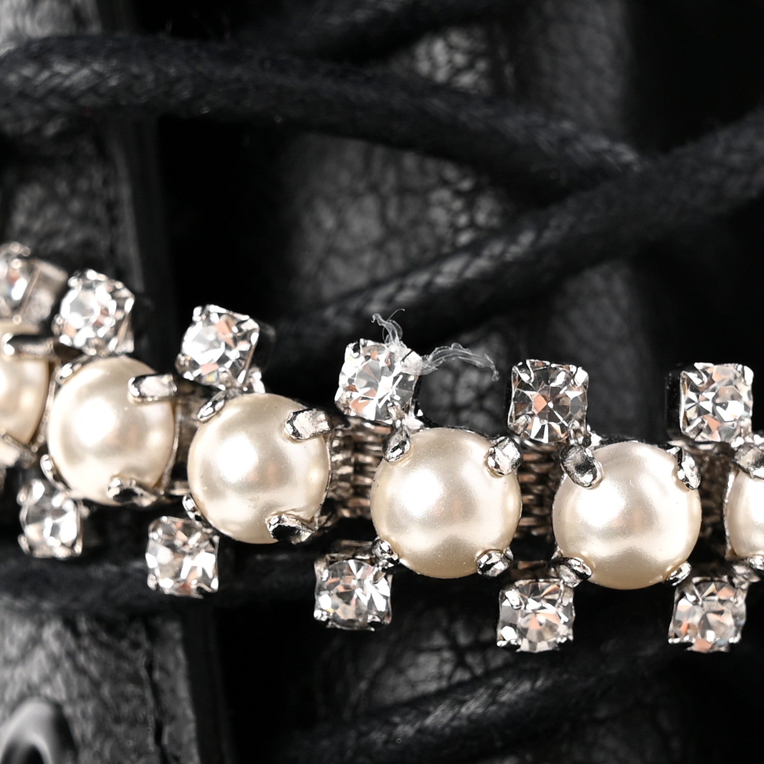 Jimmy Choo Grained Calfskin Crystal Embellished Cruz Combat Boots 36 Black 8 of 8