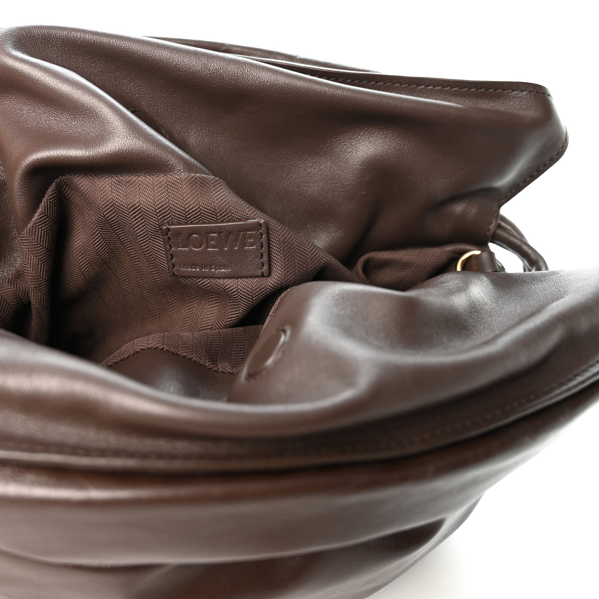 Loewe Calfskin Flamenco Puffer Knot Bag Dark Brown 6 of 9