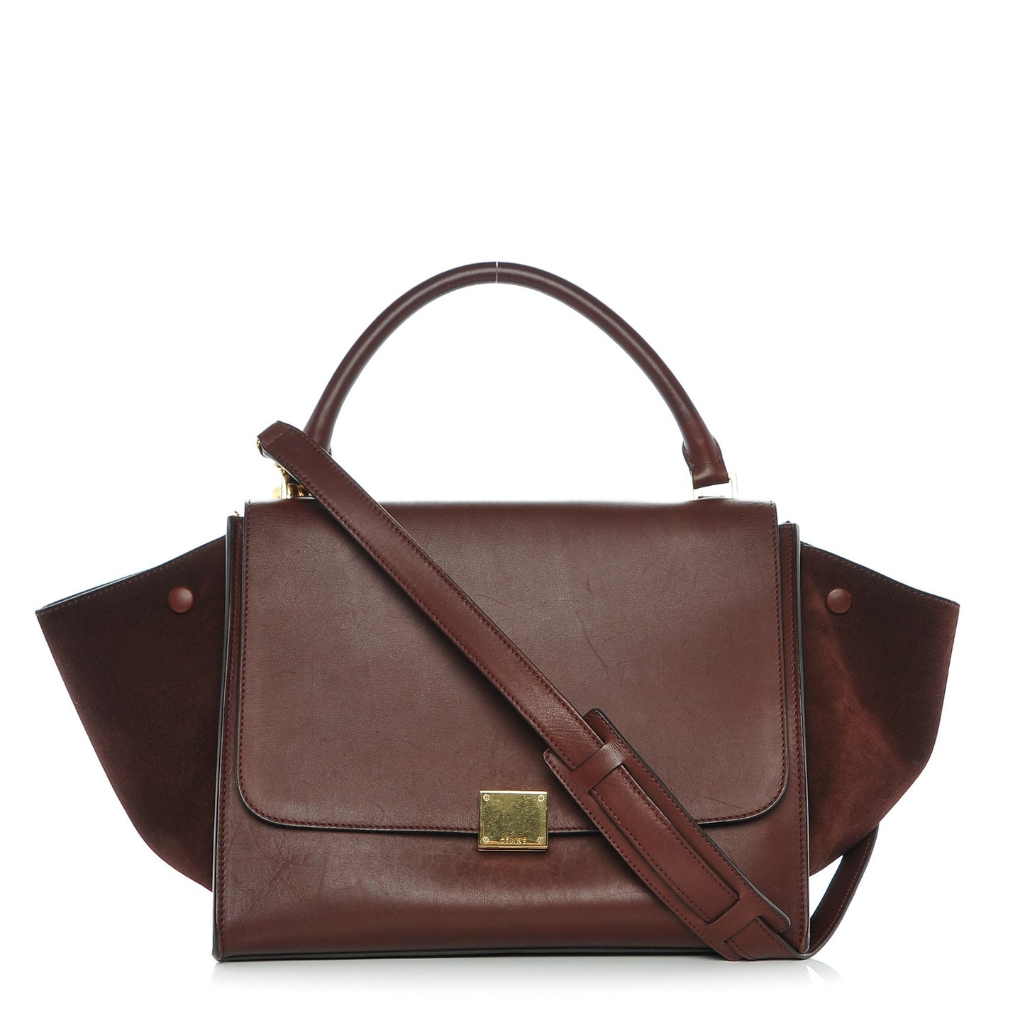 Smooth Calfskin Suede Medium Trapeze Burgundy