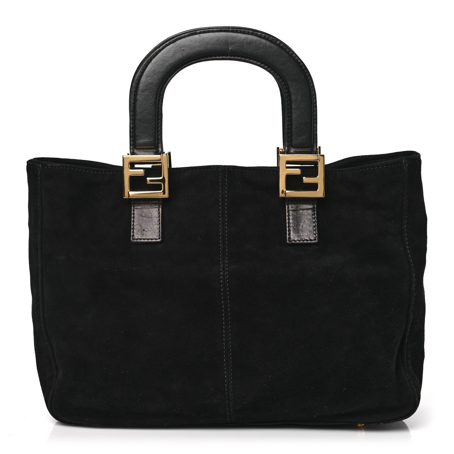 Fendi Suede Calfskin Holdall Tote Black 1 of 10