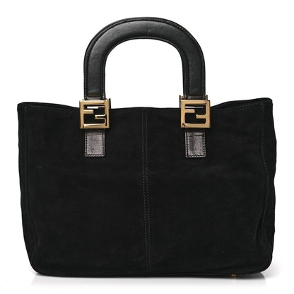 Fendi Suede Calfskin Holdall Tote Black 1 of 10