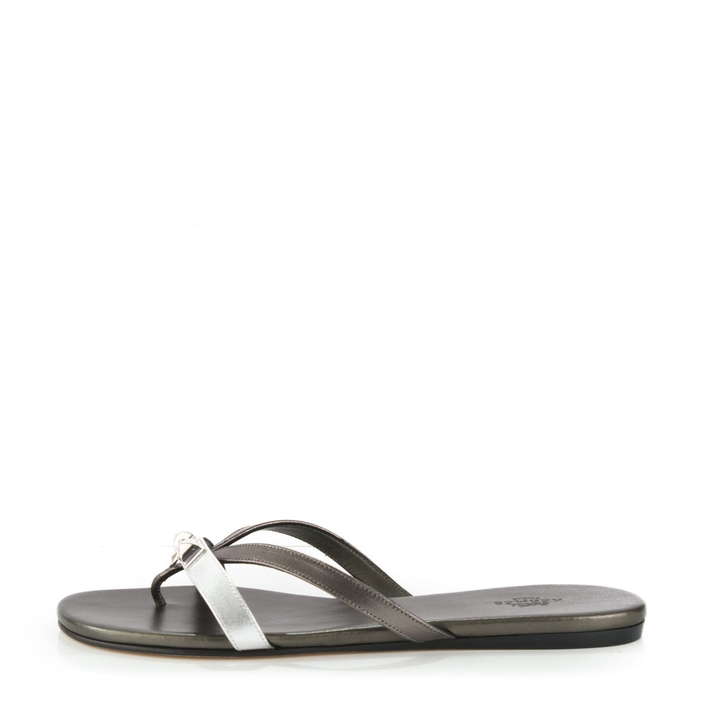 Nappa Calfskin Corfou Sandals 38 Canon De Fusil Argent