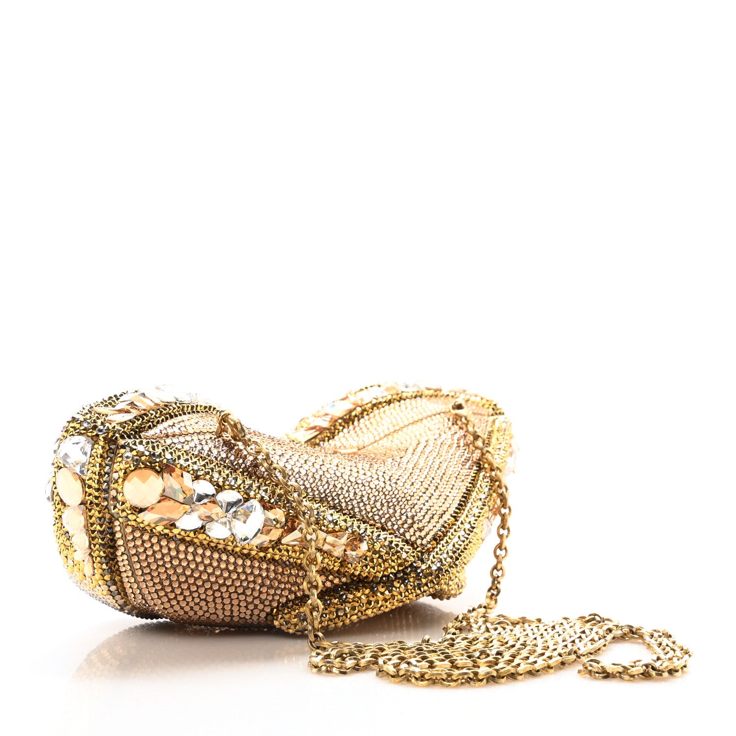 Judith Leiber Crystal Sunglass Minaudiere Clutch Gold Silver 3 of 14