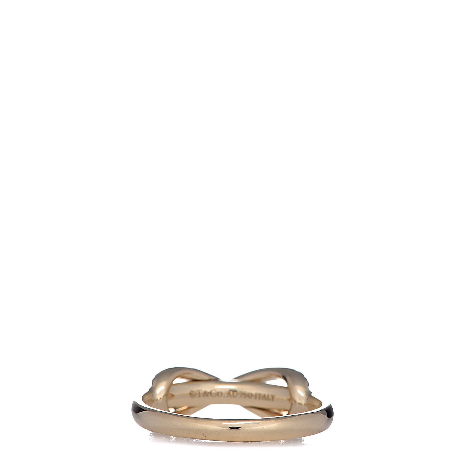 Tiffany 18K Yellow Gold Diamond Infinity Ring 47 4.25 4 of 5