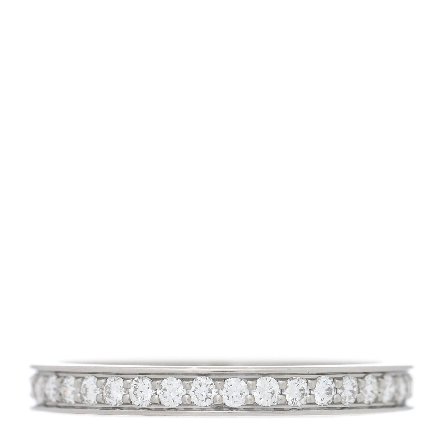 Cartier Platinum Diamond 2.4mm Ballerine Wedding Band Ring 50 5.25 1 of 5