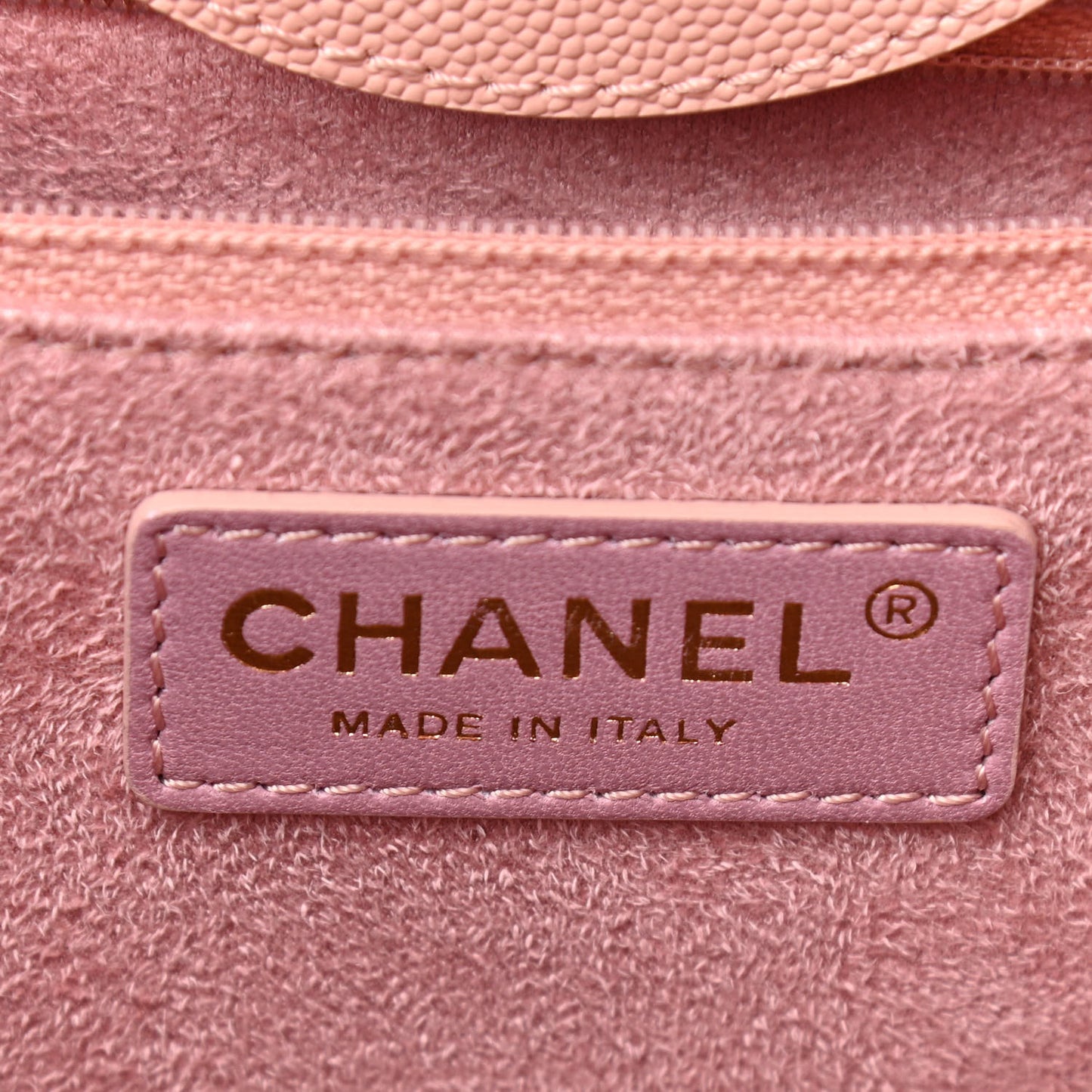 Caviar Medium Studded Deauville Tote Light Pink