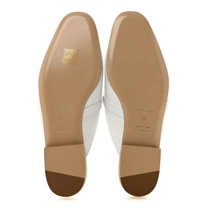 Hermes Calfskin Oz Mules 38 White 6 of 10