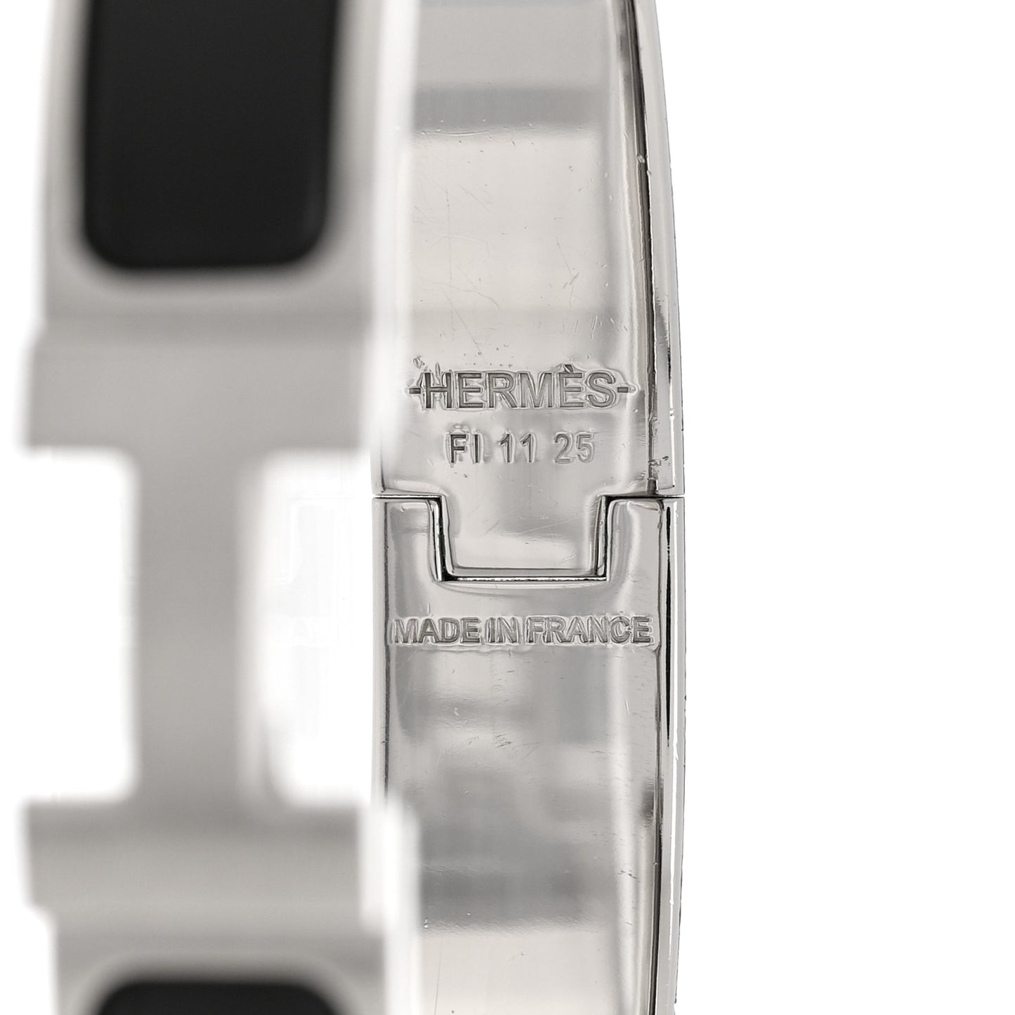 Enamel Narrow Clic Clac HH Bracelet Black
