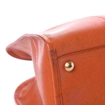 Prada Saffiano Lux Top Handle Tote Papaya 23 of 25