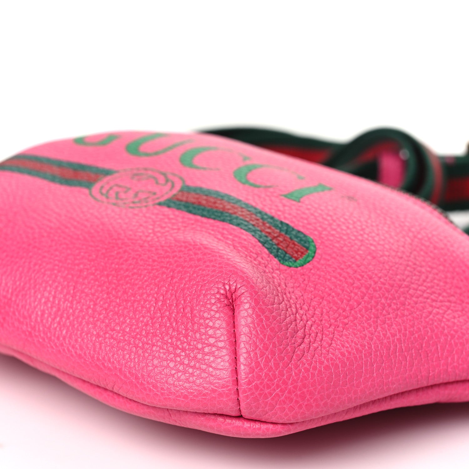 Gucci Grained Calfskin Small Logo Belt Bag Box Pink Green 9 of 9
