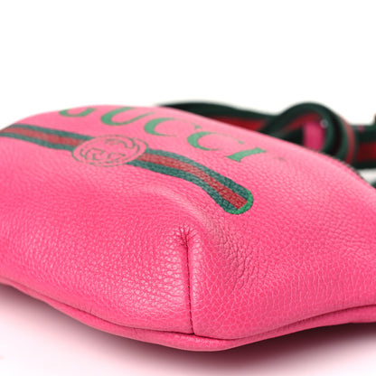Gucci Grained Calfskin Small Logo Belt Bag Box Pink Green 9 of 9