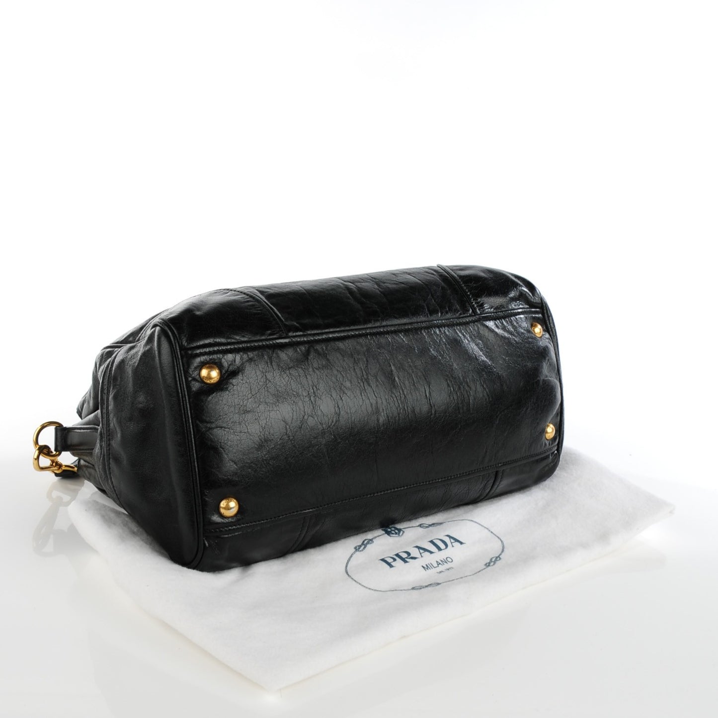 Glace Calf Double Zip Tote Nero Black