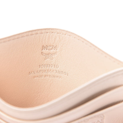 MCM Calfskin Ottomar Monogram Mini Card Case Bisque 6 of 7